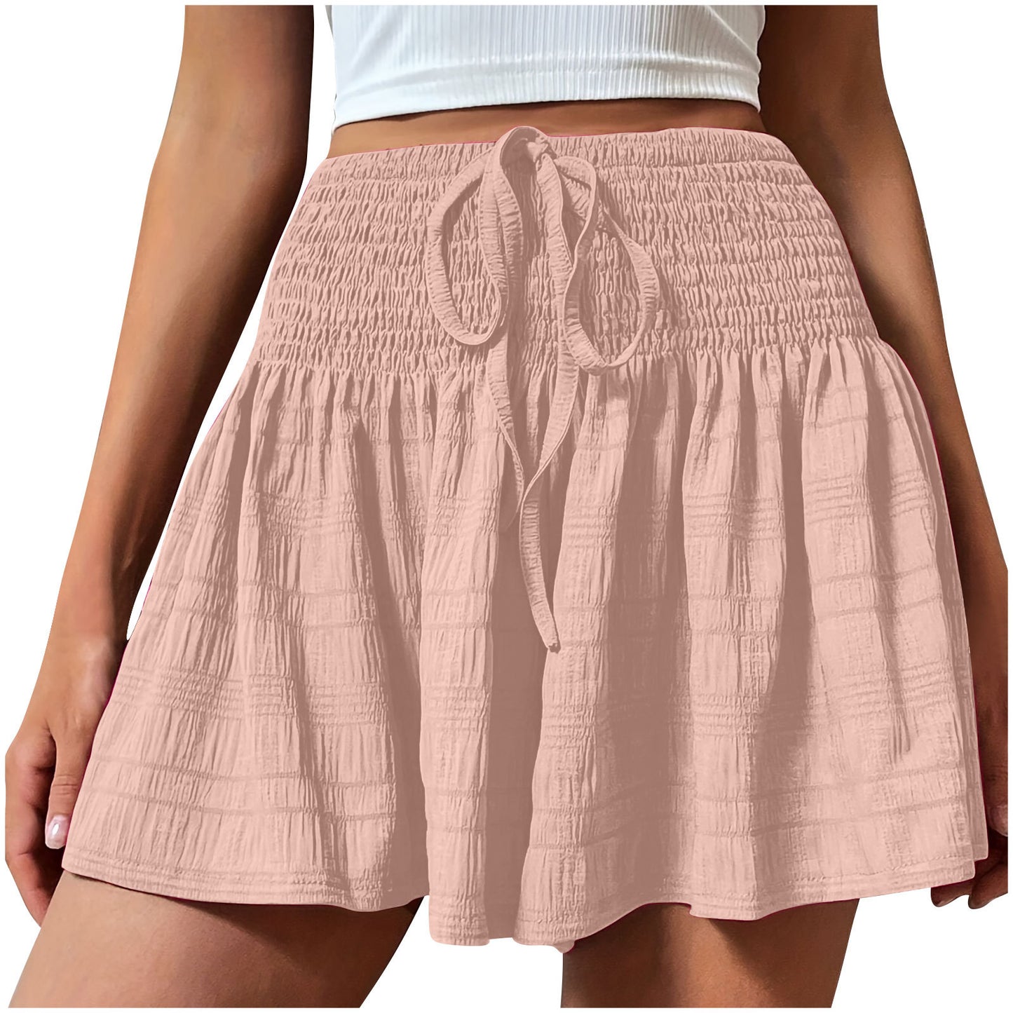 Pantaloncini con coulisse da donna eleganti e minimalisti