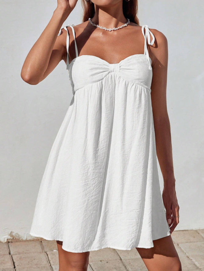Womens Stylish Comfortable Mini Solid-color Loose-fit Slip Dress