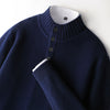 Thickened Four-button Half-collar Wool Sweater Men