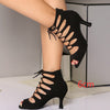 Black And Red Medium High Heels Soft Sole Modern Dance