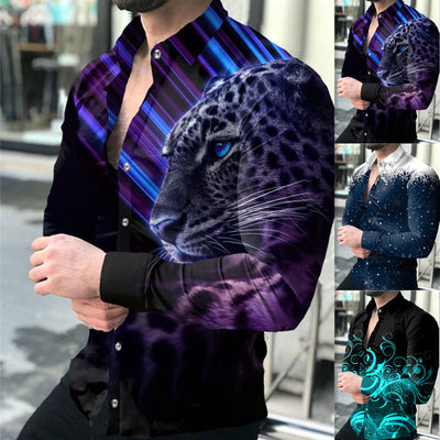 Men's Long Sleeve 3D Digital Printing Shirt