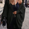 Women Solid Color Batwing Sleeve Open Front Casual Jacket