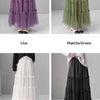 French-style Ruffled Mesh Panel Puffy Skirt