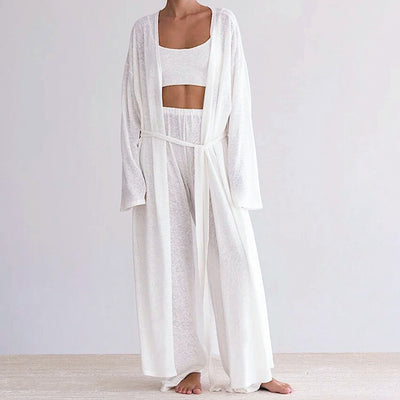 New Soft And Comfortable Long-sleeve Knit Underwear Set Of Three