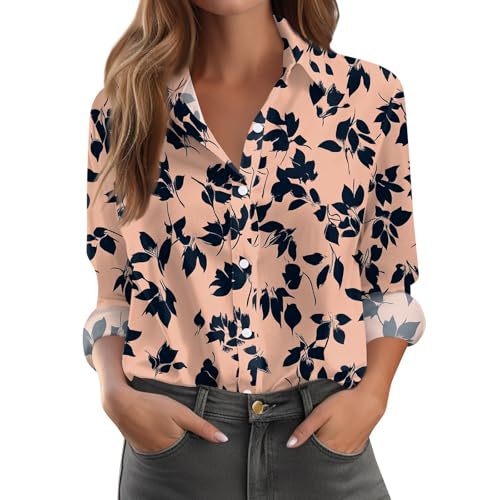 Womens Floral Polka-Dot Bush Print Long-Sleeve Shirt