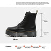 Platform Martin Boots Women's Thickened Real Leather Black Flat Bottom