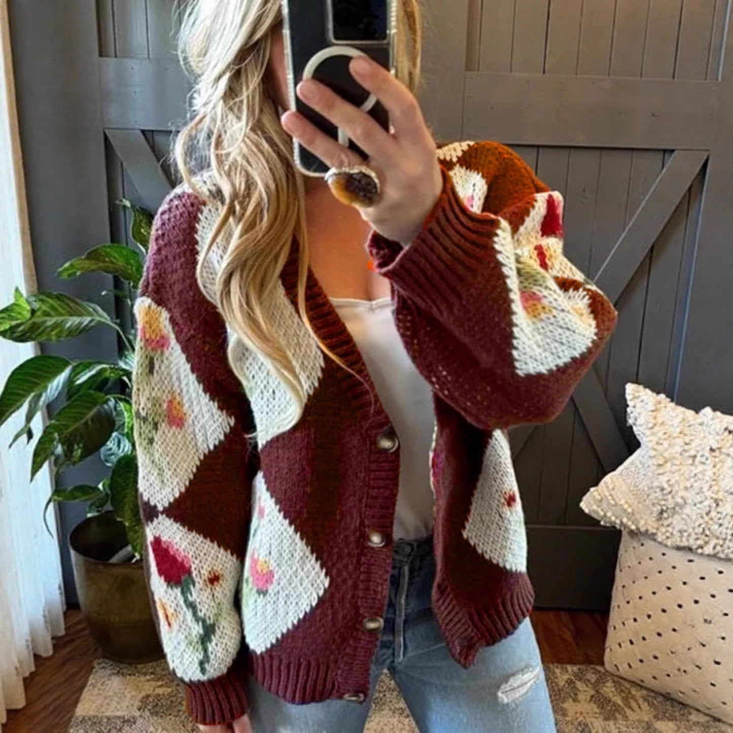 Women's European And American Leisure Knitted Sweater Coat