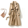 Women's Mid-length Trench Coat Lady Temperamental Overcoat
