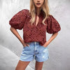 Top da donna casual elegante in pizzo traforato