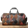 Vintage Men's Leather Rhombus Portable Travel Bag