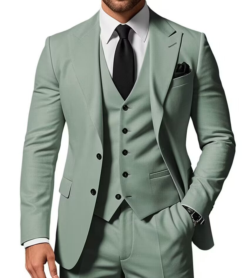 Abito Tre Pezzi da Uomo Business Casual per Sposo Matrimonio
