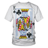 T-shirt da uomo Poker stampa digitale 3D a maniche corte