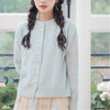 Women's Solid Color Spring And Autumn Bow Pearl Button Sweater