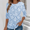 Elegante maglia a maniche lunghe con scollo rotondo e stampa chic