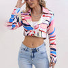Blazer corto color-block da donna