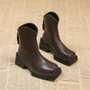 Platform Martin Boots Female Square Toe Booties