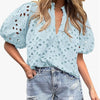 Top da donna casual elegante in pizzo traforato