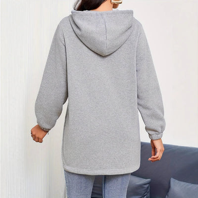 Women's Solid Color Outdoor Autumn And Winter Leisure Loose Long Sleeve Sweatershirt