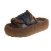 Women's Outer Wear Autumn And Winter Lamb Wool Fleece-lined Casual Fluffy Slippers