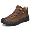 Genuine Leather Mid-top Men's Shoes Closed Toe Anti-kick Outdoor Leisure