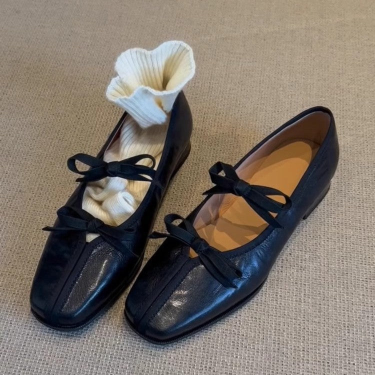 Scarpe da ballo in stile francese da donna con fondo morbido e gonna, stile vintage Mary Jane