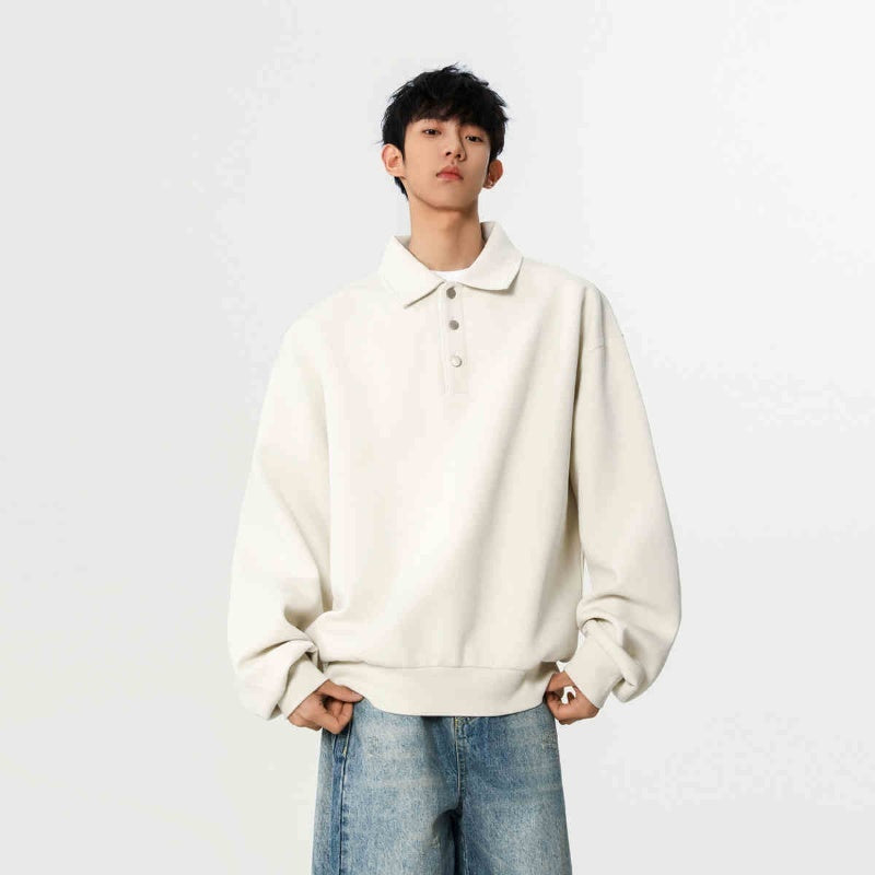 Spring New Heavy Pu Handsome Loose Casual Polo Collar Coat