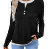 Women's Fake Two-piece Round Neck Button Pullover Grinding Sweater