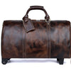 Large Capacity Cowhide Trolley Travel Bag