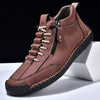 Men's Casual Leather Shoes Retro High Top