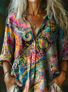 Cardigan ampia a stampa digitale, camicia casual estiva
