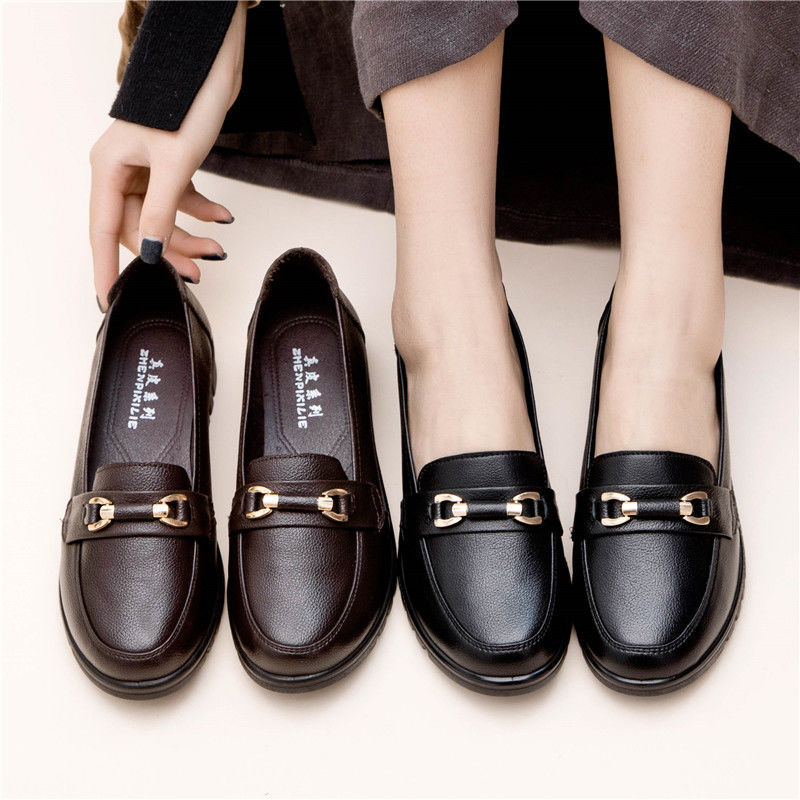 Pumps Comfortable Soft Bottom Soft Leather Middle-aged And Elderly Shoes