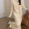 Half Turtleneck Base Knitting Dress Overknee Long