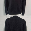 Slim-fit Buttoned Turtleneck Suede Stitching Sweater