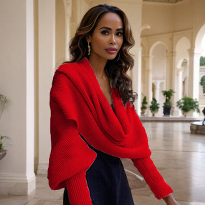 Cross Border Knitted Cardigan Shawl