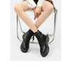 Platform Martin Boots Women's Thickened Real Leather Black Flat Bottom