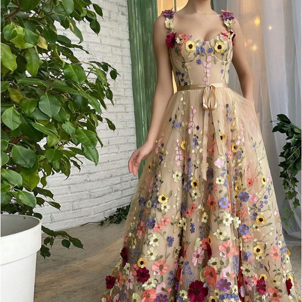 Sevintage Abiti da ballo squisiti con fiori 3D a cuore