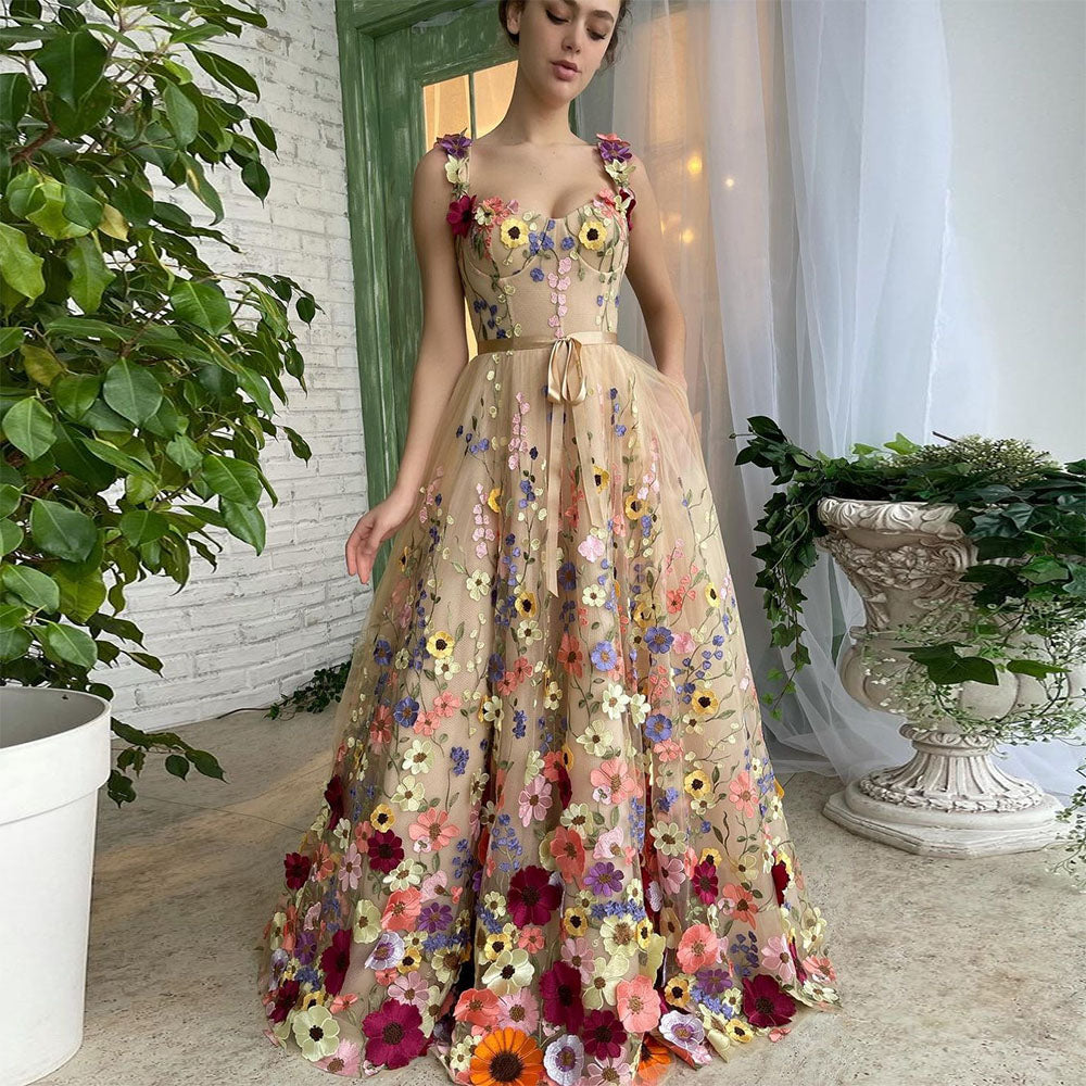 Sevintage Abiti da ballo squisiti con fiori 3D a cuore