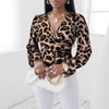 Europe And America Cross Border Shirt Leopard Print V-neck Top