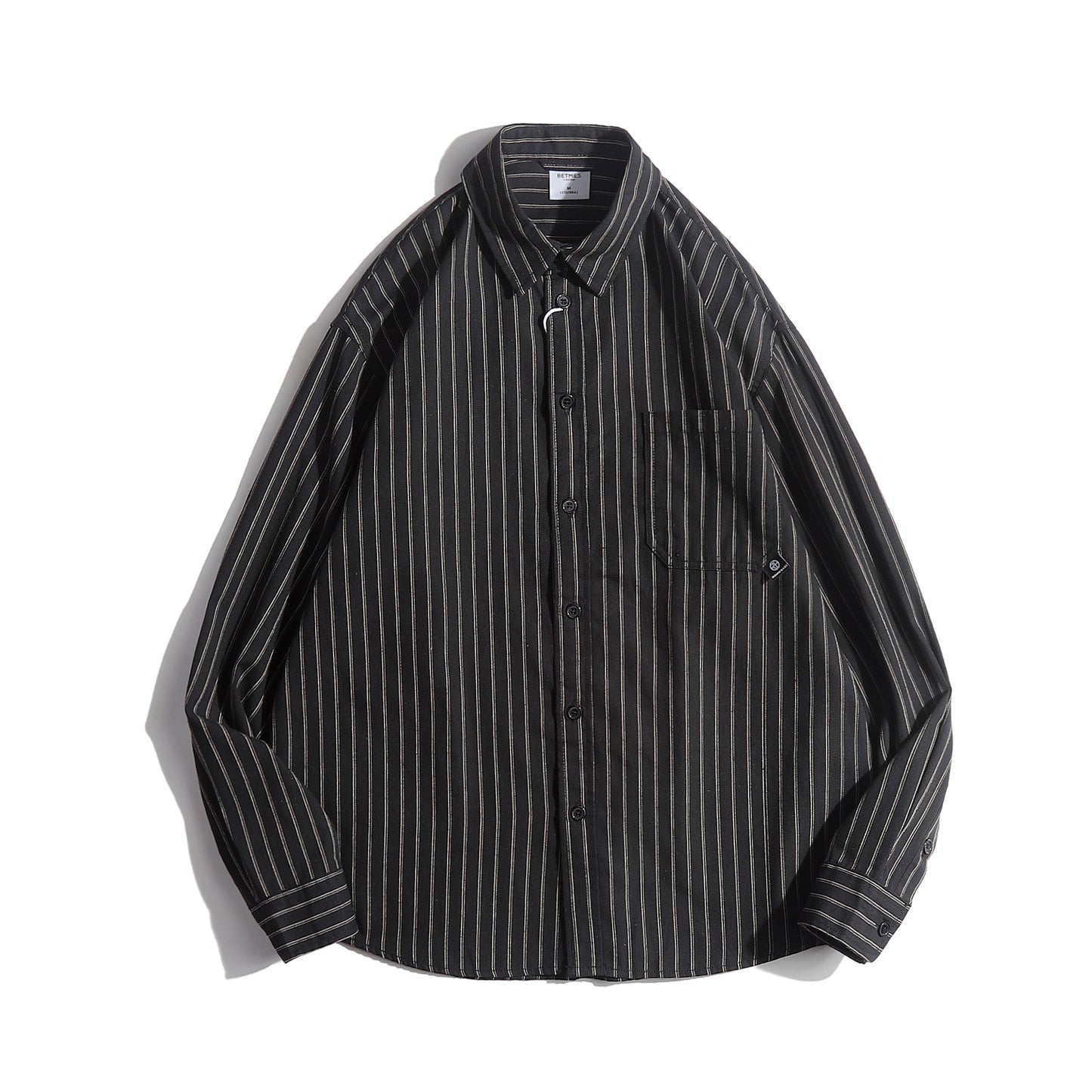 Spring And Autumn Japanese Retro Striped Shirt