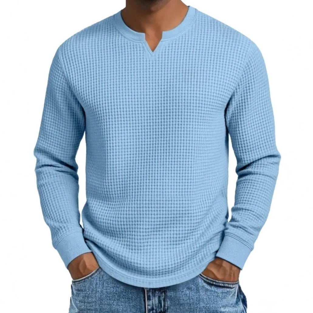 Men's Slim-fit Casual Long-sleeve V-neck Top