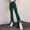Fashionable And Elegant Commuting Slit Small Personality Solid Color Flared Pants