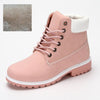 Pink With Velvet Lining Warm Flat Bottom High-top Men's Shoes Couple Martin Boots