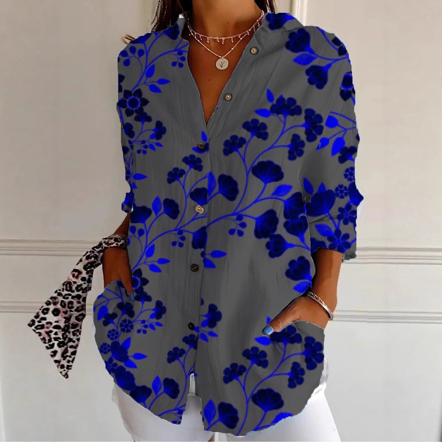 Camicetta a maniche lunghe da donna sofisticata elegante e versatile
