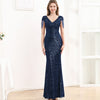 Vestito lungo da donna attillato con paillettes e effetto snellente