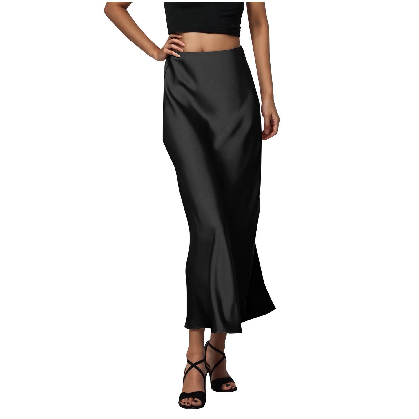Elegant Silky-satin Skirt That Pairs Effortlessly With Any Look