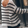 Sweater Women's Round Neck Long Sleeve Striped Blouse Casual Spring And Summer