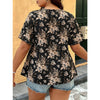 Camicetta in chiffon a maniche a balze con scollo a V e allacciatura taglie forti