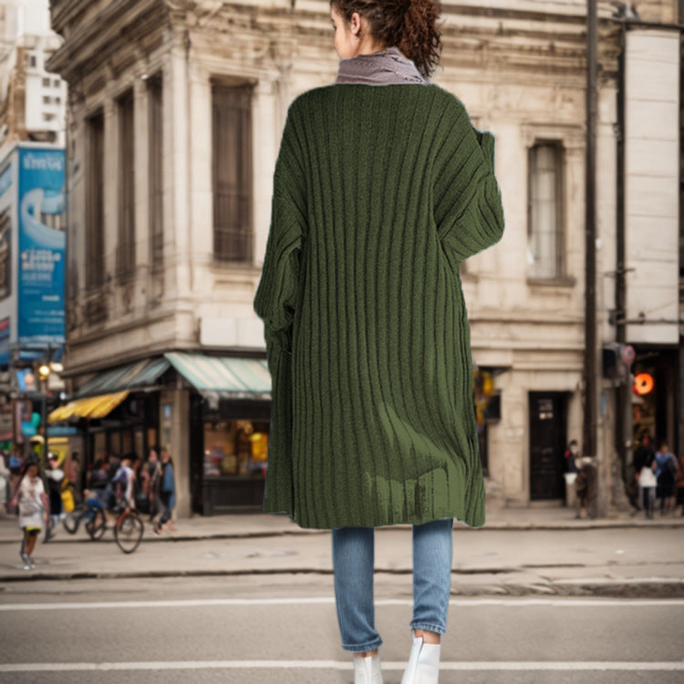 Foreign Trade Mid-length Knitted Cardigan Jacket