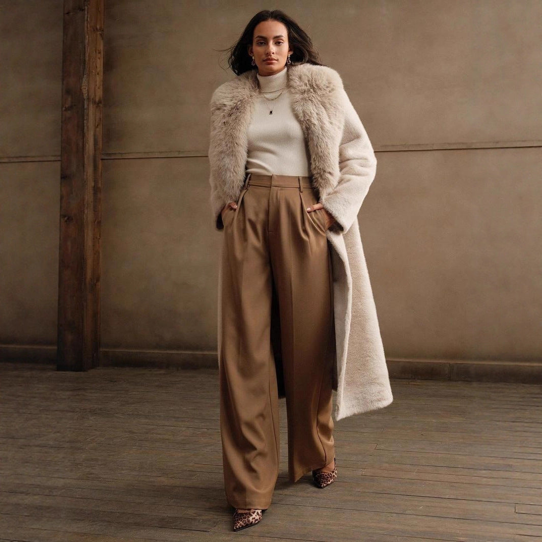 Elegante cappotto casual in pelliccia sintetica alla moda per autunno e inverno