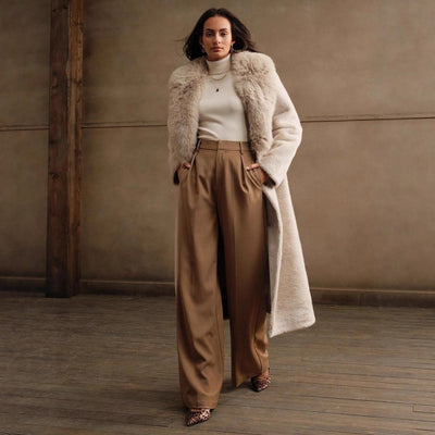 Elegant Trendy Autumn And Winter Casual Faux Fur Coat